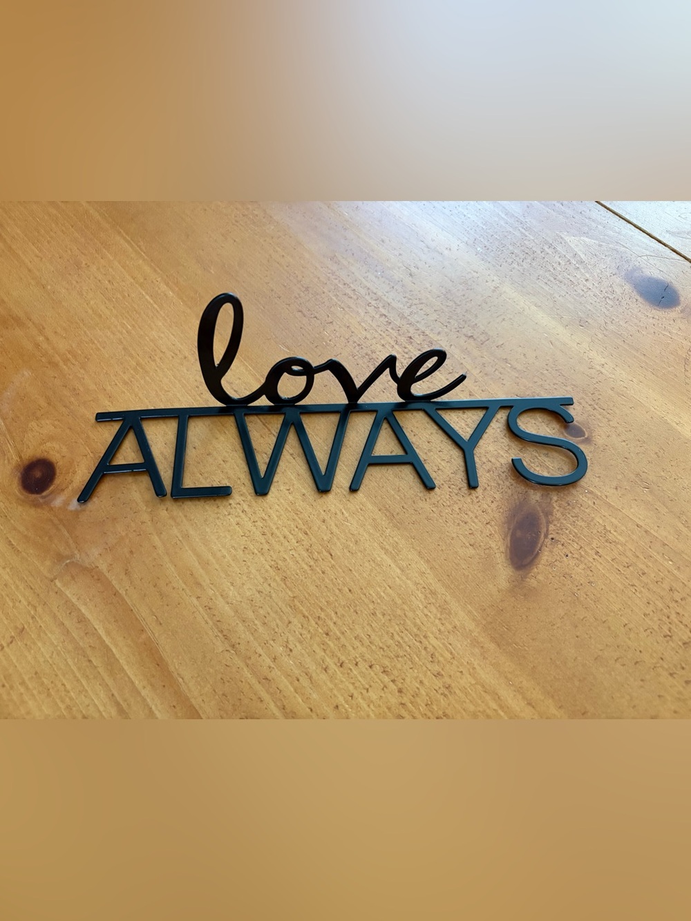 Pottery Barn Love Always Metal Sign, Black, Brand New
